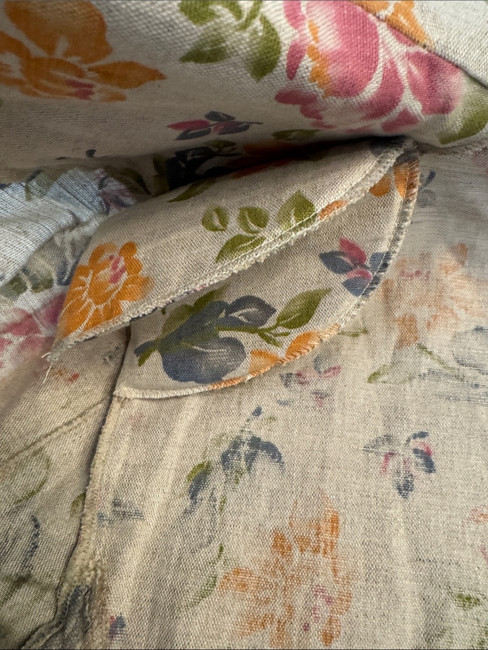 Vintage LL Bean Floral Pastel Linen-Blend Blazer - Cream Multi, sz 12 - Picture 10 of 13